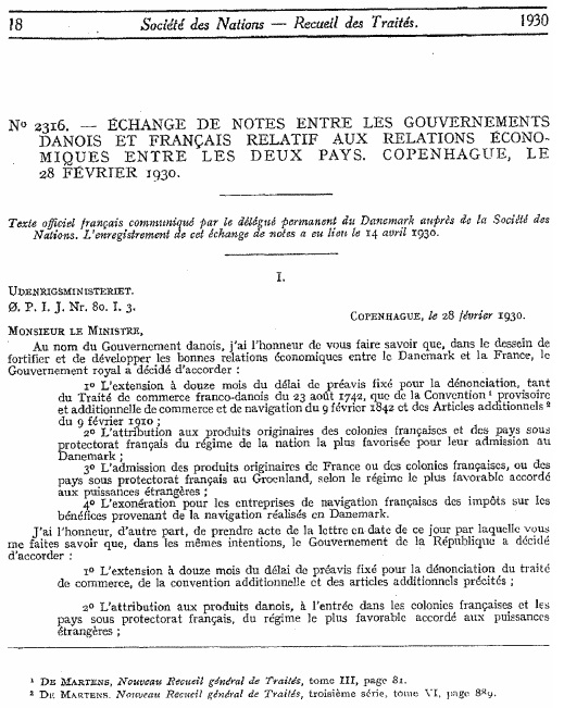 ANNEXE - INT - Note du 28 janvier 1930 (convention fiscale franco-danoise) - page 1